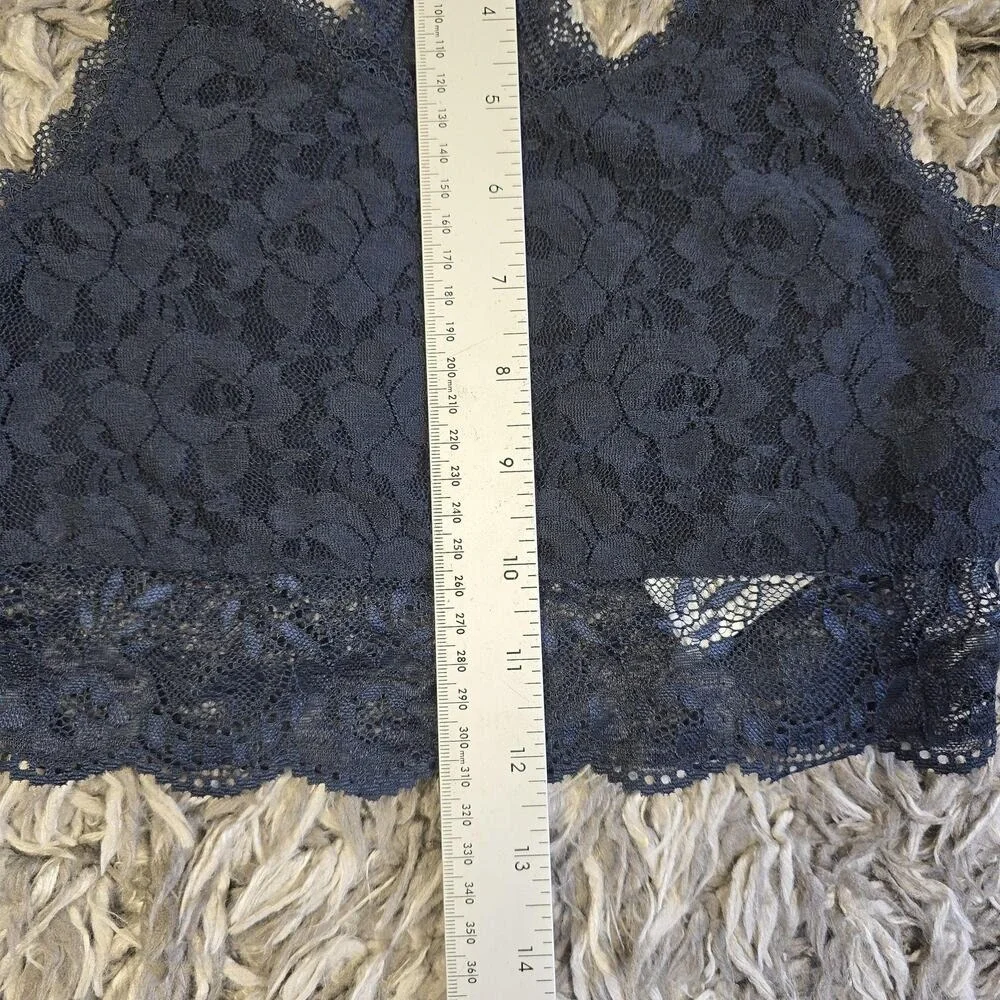 Abercrombie Kids Girls Navy Blue Floral Lace Racerback Bralette Size 11/12